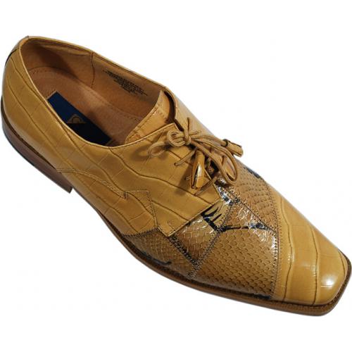 Giorgio Brutini Honey Genuine Snake Skin And Alligator Print Shoes 158649